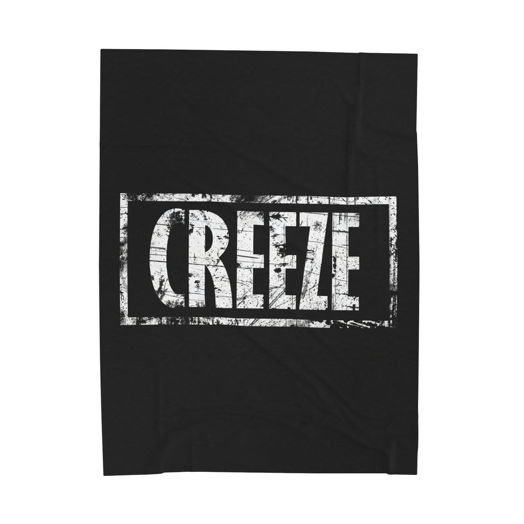 Cozy Velveteen Plush Blanket with CREZE Typography - Soft Throw for Home Decor, Gift for Friends, Cozy Nights, Relaxation, Holiday Comfort