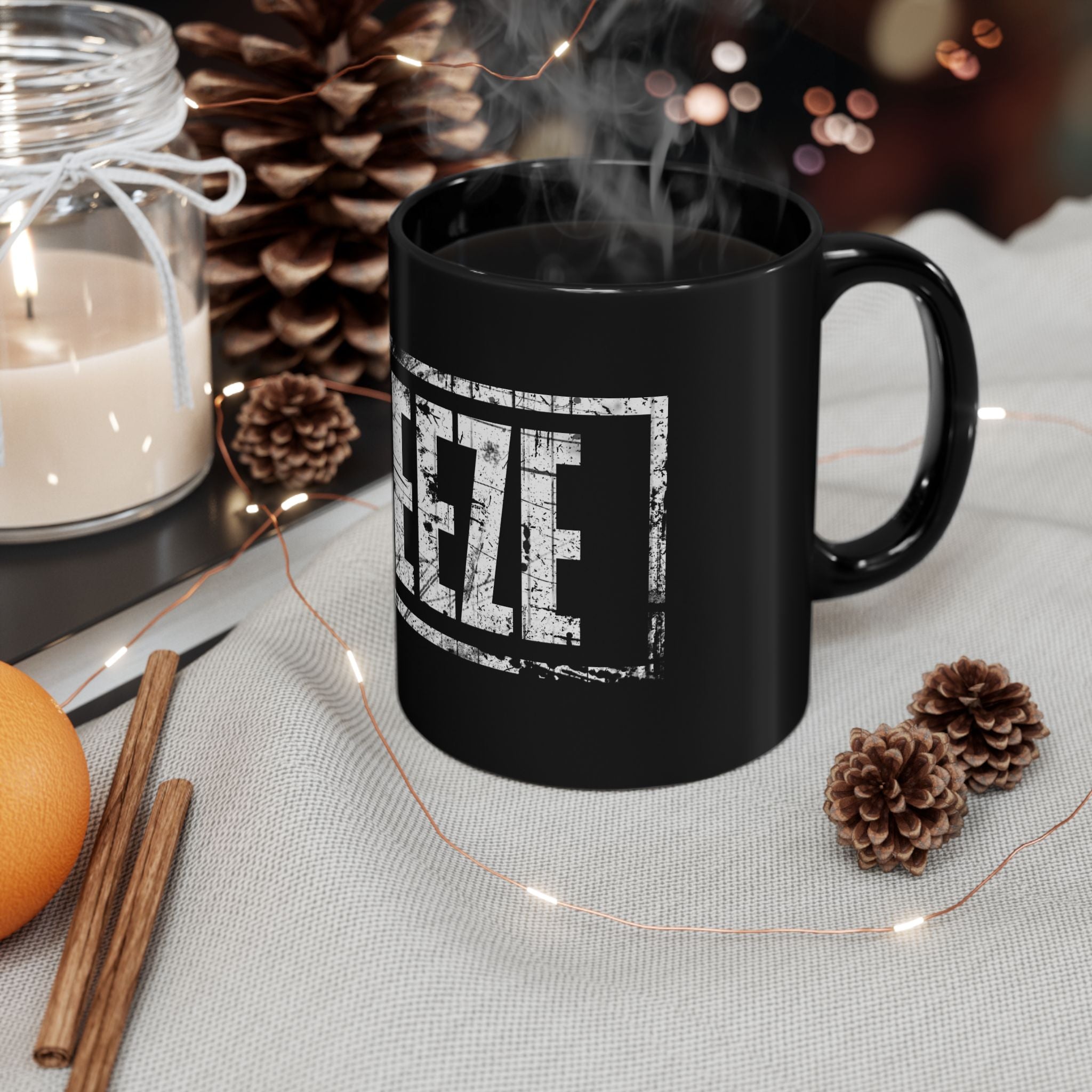 Black Mug with 'Creeze' Design - Perfect for Coffee Lovers, Great Gift for Birthdays, Holidays, Office Decor, and Fun Collectibles
